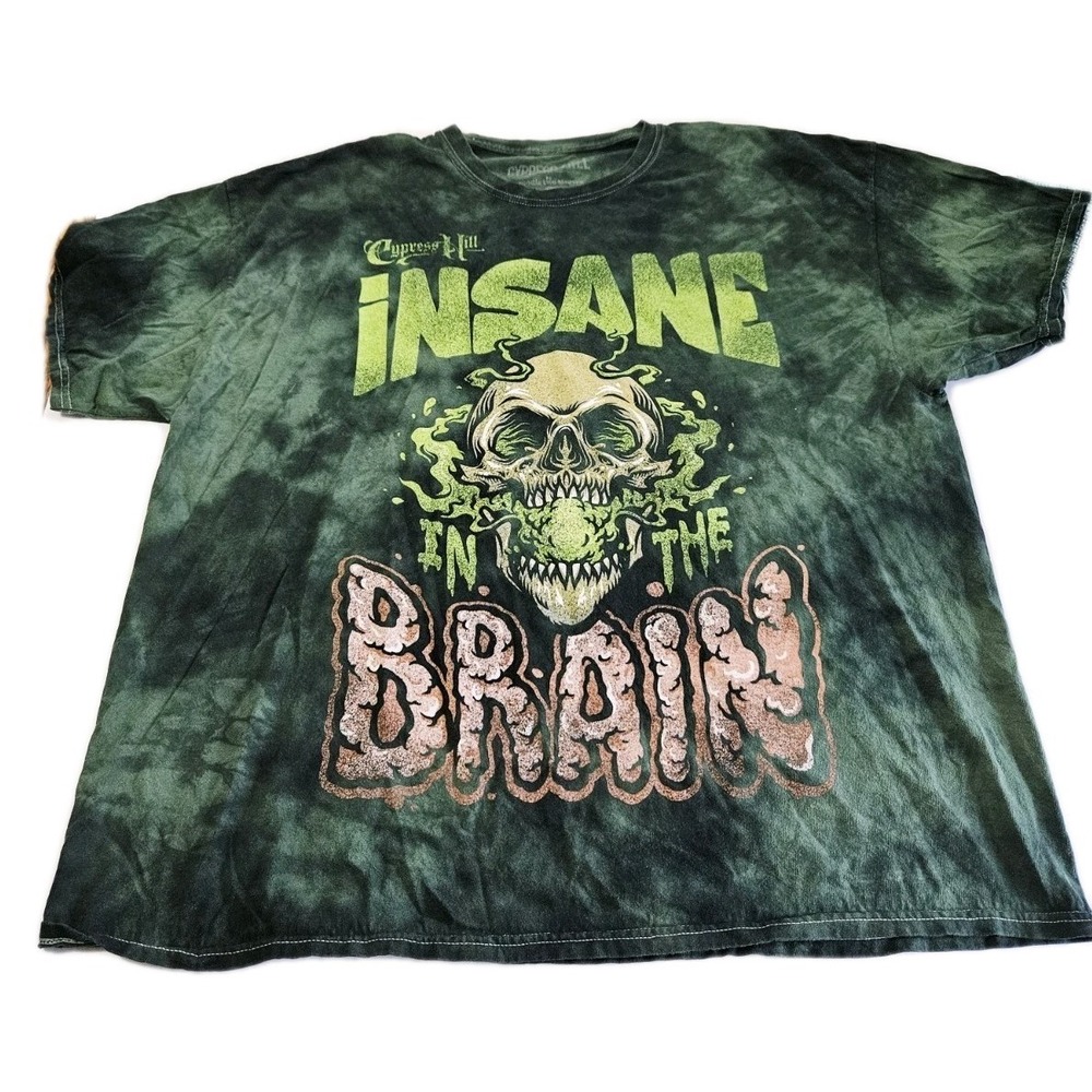 Cypress Hill Insane In‎ The Brain Adult Size L/XL Tye Dye T-shirt Green